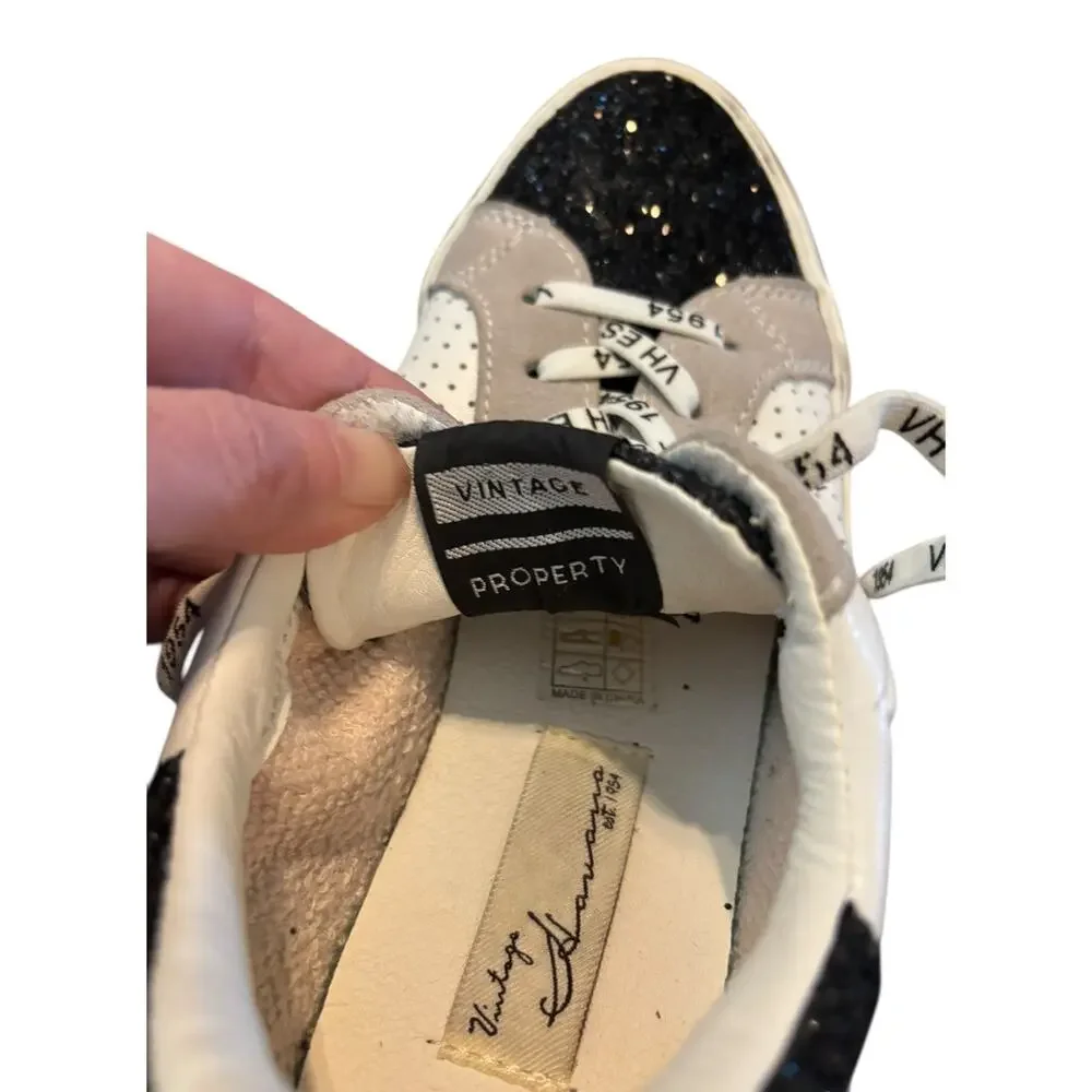 Vintage Havana Gadol Sneakers White/Black Glitter Approx Size 7